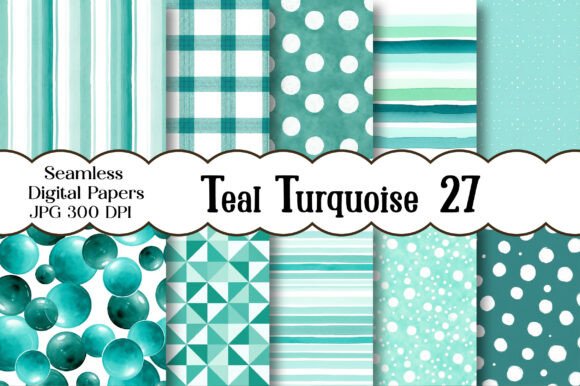 Download Teal Turquoise Digital Paper Bundle - Premium Resources