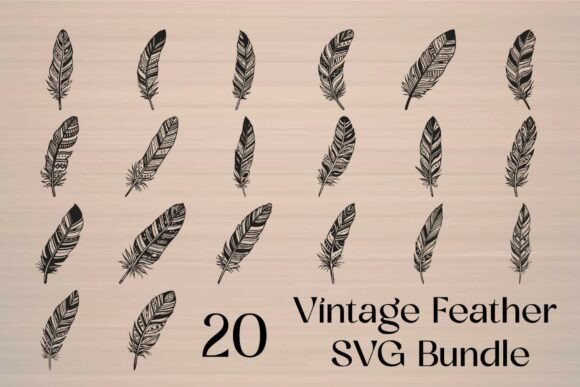 Download Vintage Feather SVG Bundle - Premium Bundle