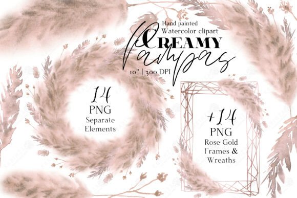 Download Pampas Grass Clipart, Dry Flowers PNG - Premium Bundle